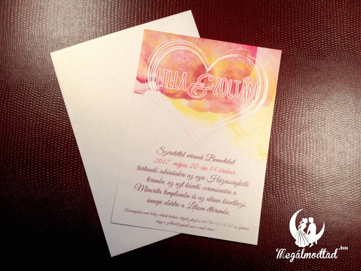 Nyomtatott esküvői meghívó 13.