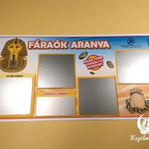 Kaparós sorsjegy esküvői meghívó Fáraók aranya mintával