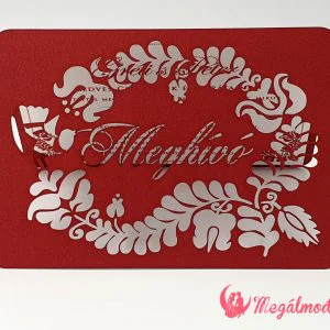 magyar népmesék mintás lézervágott esküvői meghívó