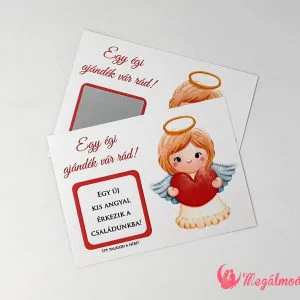 Angyalos babaváró kaparós sorsjegy megható üzenettel