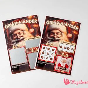 Mikulás keresztszülő felkérő kaparós sorsjegy egyedi dizájnnal